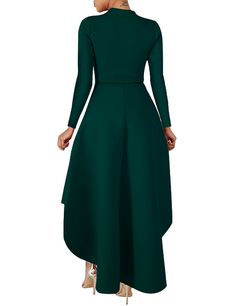 Green Ruffle High Low Asymmetrical Long Sleeve T-shirt Dress Dresses Evening, Women Dresses, T Shirt Dress, High & Low, High Low, Long Sleeve T Shirt, Evening Dresses, Long Sleeve Tshirt, Shirt Dress