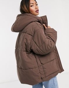 Oversized Puffer Jacket Outfit, Brown Puffer Jacket Outfit, Brown Puffer Jacket, Oversized Puffer Jacket, Fairy Clothes, Autumn Fits, Puffy Jacket