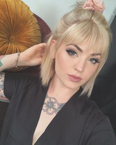 Blonde Hair With Bangs, Brown Blonde Hair, Short Hair With Bangs, Short Blonde Hair, Haircuts With Bangs, Hair Envy, Grunge Hair, Stylish Hair, Hairstyles With Bangs