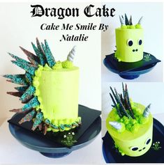 the cake is made to look like a dragon