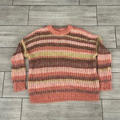 American Eagle Outfitters Autumn Colors Striped Oversized Sweater Xs Nwot Oversized Knitted Yellow Top, Oversized Yellow Knitted Tops, Yellow Oversized Knitted Top, Yellow Knitted Oversized Top, Yellow Casual Sweater, Oversized Yellow Chunky Knit Sweater, Yellow Chunky Knit Top, Casual Yellow Chunky Knit Top, Striped Oversized Sweater