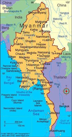 map of myanmar showing major cities