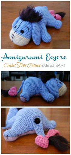 crochet pattern for an amigurum eeyore stuffed animal