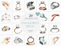 there are many engagement rings on this page