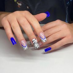 30+ Pretty Zebra Nail Designs You Need to Try - Nail Designs Daily Colored Zebra Nails, Zebra Nails Acrylic, Zebra Print Nails Designs, Zebra French Tip Nails, Zebra French Tip, Zebra Acrylic Nails, Zebra Stripe Nails, Feb Nails