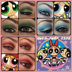 Ppg Costume, Powerpuff Makeup, Powerpuff Birthday, Powerpuff Cosplay, Powerpuff Girls Makeup, Girl Halloween Makeup, Buttercup Powerpuff