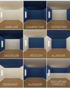 the different types of walls and floors are shown in this set of pictures, each with their own name on it