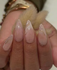 Classy Almond Birthday Nails, Nails Simple Elegant Natural Looks, Nokti 2022, Winter Almond Acrylic Nails, Milky Almond Nails, Nude Marble Nails, Birthday Nails Almond, Leo Birthday Nails, Form Nails