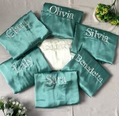 💖Hello!! Pretty Lady..💖 WithLovePjs is delighted to offer you these magnificent & most comfortable Silky Satin Bridal Robes for brides & bridesmaids. These Dusty green & Ivory robes are a perfect match for you & your bridesmaids to get ready in them. You can make these Satin robes look much more beautiful by adding the names or tags personalized on them. These Silk Kimono Robes are beautifully designed with lots of love and hard work for you to look very stylish in your wedding parties. As the White Sets For Bridesmaid Gift, Getting Ready Robes, Silk Bridal Robe, Satin Bridal Robe, Monogram Robes, Bridesmaid Robe Personalized, Bridesmaid Satin, Satin Robes, Bridesmaid Getting Ready