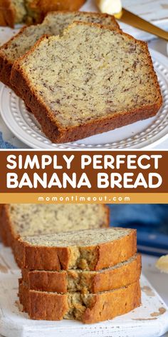 An easy back to school recipe for a simply perfect banana bread! Your back to school breakfast ideas won't be complete without this quick bread. Moist and flavorful with a soft, tender crumb, this homemade banana bread is the BEST! Cake Like Banana Bread, Tasty Banana Bread, Simple Moist Banana Bread, Banana Bread Using Bread Flour, Hanna Bread Recipe, Banana Bread Recipe Small Batch, Banana Bread Recipe In Grams, Three Banana Bread Recipe, The Best Moist Banana Bread Recipe