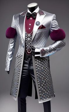 Mens Fantasy Suit, Magician Outfit Men, Fantasy Formal Wear Male Art, Mens Fantasy Fashion Royal, Fantasy Suits Male, Red Royal Outfit Male, Royal Gaurd Outfits Male, Mode Queer, Mens Dress Outfits