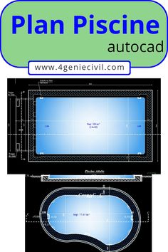 a blueprinted plan for a swimming pool with the words plan piscine autoad