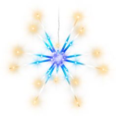 an abstract blue and yellow star burst design