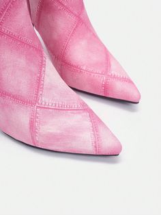 Elevate your style with our Women's Pink Color High Heel Long Boots. These boots feature a stunning pink color and a high heel design, perfect for any occasion. With these boots, you'll both look and feel confident, making a bold statement wherever you go. Step up your fashion game with these stylish boots. Color : Pink Closure Type : Side zipper Insole Material : PU Leather Lining Material : Fabric Outsole Material : Rubber Upper Material : PU Leather Size US Ball Girth Foot Length Heel Height Shaft Height EUR36 US6 8.5 9 3.5 15.3 EUR37 US6.5 8.7 9.3 3.5 15.6 EUR38 US7 8.8 9.5 3.5 15.8 EUR39 US8 9 9.8 3.5 16.1 EUR40 US9 9.2 10 3.5 16.4 EUR41 US9.5 9.4 10.3 3.5 16.7 Trendy Pointed Toe Mid-calf Boots For Spring, Spring Trendy Pointed Toe Mid-calf Boots, Trendy Summer Mid-calf Boots With Pointed Toe, Trendy Mid-calf Boots With Pointed Toe For Summer, Trendy Pink Mid-calf Boots For Winter, Trendy Pink Mid-calf Winter Boots, Pink High Ankle Mid-calf Winter Boots, Winter Pink Mid-calf High Ankle Boots, Pink Ankle-high Heels For Fall