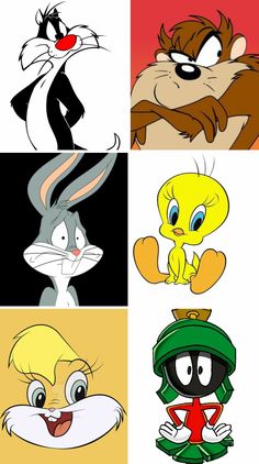 some cartoon characters with different expressions