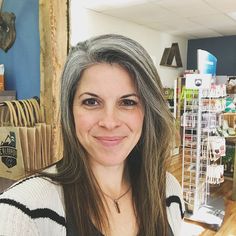 Natural Gray Streak In Front Of Hair, Natural Gray Hair With Highlights, Transitioning To Gray Hair From Brown, Grombre Transition, Going Gray Transition Ideas Coloring, Growing Out Grey Hair Transition, Grey Hair Strands, Grey Brown Hair, Gray Hair Transition