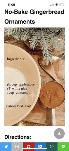 the ingredients for no bake gingerbread creme are shown in this screenshot