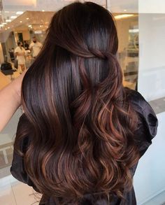 Dark Hair Fall Highlights, Easy To Keep Up Hair Color, Brown Hair Colors Bayalage, Brown Colour On Black Hair, Mahogany Money Piece Hair, Hairstyles For Long Damaged Hair, Chocolate Brown Hair With Peekaboo Highlights, Deep Auburn Balayage, Fall Hair Colors Low Maintenance