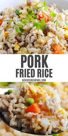 How to make the best Chinese pork fried rice recipe just like the restaurants make it with ground pork, eggs and leftover white rice. Quick and easy, classic homemade dinner that the whole family will love. Why spend money going out when you can make this budget-friendly recipe at home? Pork Fried Rice Marinade, Chinese Pork Fried Rice, Leftover White Rice, Pork Fried Rice Recipe, Chinese Pork, Pork Fried Rice, Cooking White Rice, Easy Chinese