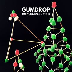 gumdrop christmas trees made out of pops sticks