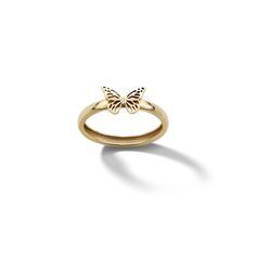 �​​​​​​​10K Solid Gold Butterfly Shank Ring - Size 7.5 | Banter Bird Rings, White Gold Hoops, Bold Rings, Butterfly Ring, Gold Butterfly, Jewelry Inspo, Pretty Jewellery, Lab Created Diamonds, Silver Diamonds