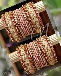 Traditional Hand Work Indian Ethnic Bangle Set, Designer Fancy Bangles, Bridal Wedding Chura, Punjabi Marwari Chuda, Party Wear Jewelery 165 Available sizes - 2.4 / 2.6 / 2.8 Beautiful hand made traditional Indian bangles with kundan work hand work on it. Traditional hand work bangle Chura set is perfect for wedding party wear or any Indian occasion. These Beautiful bangles would add on in your looks. Why is Chura worn? Popular especially among Punjabi brides-to-be, the wedding Chura signifies the beginning of their wedded life ahead. Although now the Chura has become quite a fashion statement among women, it is traditionally considered to be an important and auspicious Shringar of a newly married bride. Why do Indian brides wear red bangles after marriage? This piece of jewellery signifie Wedding Chura, Red Bangles, Bridal Chura, Unique Bangle, Traditional Indian Jewellery, Wedding Women, Indian Party Wear, Glass Bangles, The Bangles