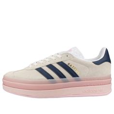 (WMNS) adidas Gazelle Bold 'Clear Pink Night Indigo' IE6508 His And Hers Matching Shoes, Pink And Navy Adidas Gazelle, Cute Sneakers For Women Fashion, Cool Women’s Sneakers, Trendy Fall Shoes 2024, Pink And Navy Gazelle, Cute Women Sneakers, Addidas Shoes Campus 00s Pink, Adidas Shoes Women Platform