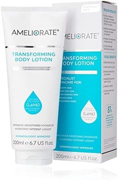 AMELIORATE Transforming Body Lotion Fragrance Free 200ml | Suitable for KP, Normal and Dry Skin | Exfoliates and Deeply Hydrates for up to 24 Hours | Dermatologist Approved and Clinically Proven Ingrown Hairs, Chicken Skin, Natural Exfoliant, Alpha Hydroxy Acid, Four Days, Hair Follicles, Rough Skin, Lactic Acid