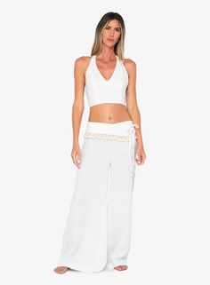 Fitted Mid-rise Bottoms For Vacation, Elegant Full-length Pants For Vacation, Elegant Fitted Bottoms For Vacation, Fitted Wide Leg Pants For Vacation, Fitted Trousers For Vacation, Chic Mid-rise Bottoms For Vacation, Fitted Linen Pants For Vacation, Fitted Mid-rise Linen Bottoms, Fitted Linen Mid-rise Bottoms