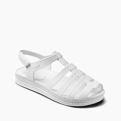 Shop Women's Sandals Water Beachy In White at Reef. These sandals for women are water friendly, with versatile style, no rubbing. Waterproof Sandals, Lake Dock, Fisherman Style, Reef Sandals, Water Shoes Women, Water Sandals, Summer Adventures, Beach Walk, Sandals For Women