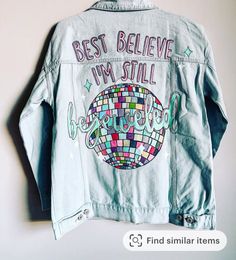 Taylor Swift Eras Denim Jacket, Eras Your Denim Jacket, Bejeweled Jean Jacket, Reputation Jean Jacket, Eras Jean Jacket, Taylor Swift Painted Jacket, Painting Jean Jacket, Eras Tour Jean Jacket, Eras Tour Denim Jacket