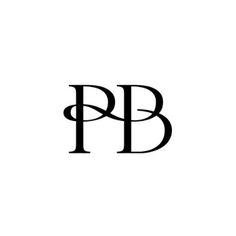 the letter pb is shown in black and white letters, which appear to be monogramed