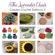 Coaster Crochet Patterns II - The Lavender Chair Crochet Boot Cuff Pattern, Cat Coasters