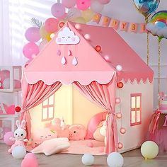 Fairy Playhouse, Tent House For Kids, Girls Tent, Girls Play Tent, Pink Tent, Tent House, Kids Castle