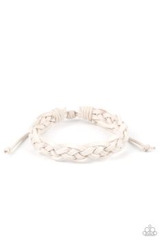 Rustic white leather laces decoratively weave across the wrist, creating a rugged centerpiece. Features an adjustable sliding knot closure.

 Sold as one individual bracelet. Live Text, Adjustable Sliding Knot, Sliding Knot Closure, White Bracelets, Sliding Knot, Unisex Bracelets, Paparazzi Accessories, Rustic White, Paparazzi Jewelry