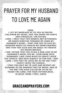 prayer for my husband to love me again