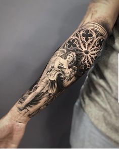 Greek Mythology Half Sleeve, Cool Space Tattoos, Religious Tattoos For Men, Baroque Tattoo, Christus Tattoo, Portrait Tattoo Sleeve, Filler Tattoos, Herren Hand Tattoos, Geometric Tattoo Sleeve Designs