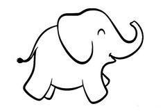 an elephant is shown in black and white