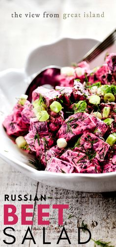 the cover of russian beet salad