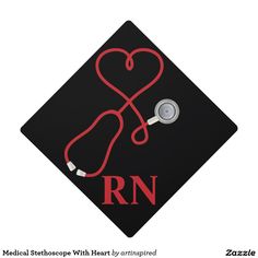 Medical Stethoscope With Heart Graduation Cap Topper - Hooray for RN's, nurses, doctors and those that are working in the medical industry. #grad #graduation #rn Md Graduation, Blue Graduation Cap, Graduation Hats Decorated, Graduation Cap Decoration Nursing, Medical Stethoscope, Graduation Photo Booth, Grad Hat, Diy Graduation Cap, Senior Ideas