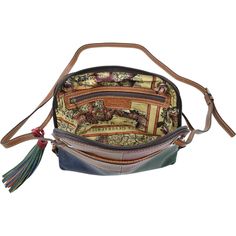 This ladies crossover bag boasts a chic and stylish design, perfect for the modern woman. The small size doesn't compromise on functionality, with a zippered main compartment for secure storage. Upgrade your everyday look with this must-have accessory. Measurements: 9½" (L) x 7½" (H) x 2½" (D) Strap drop: adjustable up to 24" Main zippered main compartment Interior zippered pocket Rear sleeve compartment Vegetable tanned pebbled Medallion leather Features our signature Mapa Mundi lining Solid br Crossover Bag, Crossover Bags, Colorful Bags, Handcrafted Leather, Top Grain Leather, Leather Care, High Quality Leather, Stylish Design, Pebbled Leather