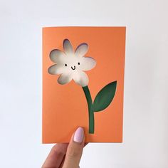 This fun card features a cut out on the front and has a flower on the inside! The inside is also light purple. It's perfect for celebrating a fun occasion or just because! Details: One folded greeting card Die cut front 4.1" x 5.8" (A6) Corresponding envelope Smiley Flower, Flower Cut Out, Flower Card, Stationery Craft, Die Cut Cards, Quirky Design, Ink Pads, Sticker Book, Paper Cards