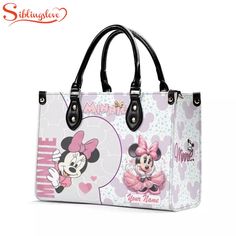 Custom Name Cute Minnie Mouse Women Leather Handbag Introducing our Women’s Handbag, the epitome of sophistication and versatility. Crafted with premium materials and exquisite attention to detail, it offers both style and functionality. With spacious compartments and elegant design, our handbag seamlessly transitions from day to night, adding a chic touch to any outfit. Elevate your accessory game with our Women’s Handbag, where fashion meets practicality in every stitch. Tailored for the trend Trendy Minnie Mouse Bags For Daily Use, Rectangular Minnie Mouse Bag For Everyday Use, Paw Wallpaper, Cute Minnie Mouse, Beach Canvas Wall Art, Bag Cartoon, Leather Handbags Women, Girly Accessories, Handbag Women