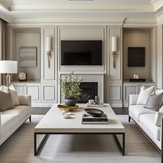 a living room filled with furniture and a flat screen tv mounted on the wall above a fireplace