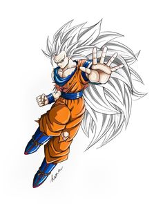 a drawing of gohan from dragon ball super broly, with his arms stretched out