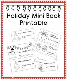 the holiday mini book printable for kids to practice their writing skills and reading alouds