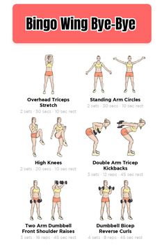 an exercise poster showing how to do the biyo wing by byee, which includes exercises