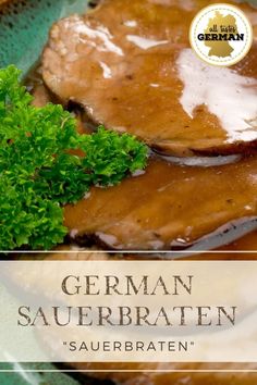 german sauerkraten with gravy and parsley on the side