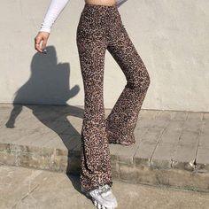 Cadet Kitty Leopard Pants will have them standing at attention when you walk in. Keep it fierce in these kitty flare pants that have a high waist, mesh overlay construction and a leopard print all ova. Product Details Leopard Polyester Blend Size Guide Size Waist Hips Thigh Length S 64 89 54 107 M 68 93 56 108 L 72 97 58 109 Unit: cm NOTE: 1. Please strictly follow the size chart to select the size. Do not select directly according to your habits. 2. The size may have 2-3cm differs due to manual Slim Pants Women, Leopard Flares, High Waist Flare Pants, Standing At Attention, Egirl Clothes, Aesthetic Clothing Stores, Egirl Outfits, Leopard Print Pants, Leopard Pants