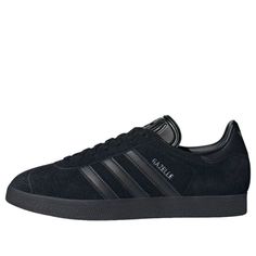 adidas Gazelle 'All Black Silver Metallic' JI2161 Adidas Gazelle Grey, All Black Adidas, Adidas Gazelles, Pretty Shoes Sneakers, Black Gums, Swag Shoes, Adidas Gazelle, Pretty Shoes, Black Adidas